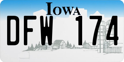 IA license plate DFW174