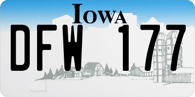 IA license plate DFW177