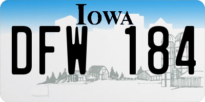 IA license plate DFW184