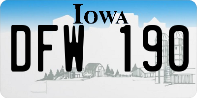 IA license plate DFW190