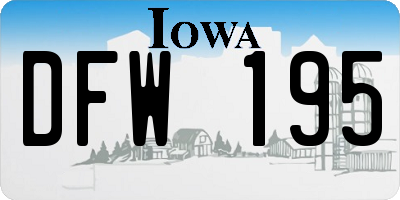 IA license plate DFW195