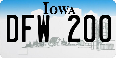 IA license plate DFW200