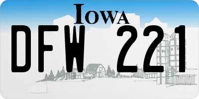 IA license plate DFW221