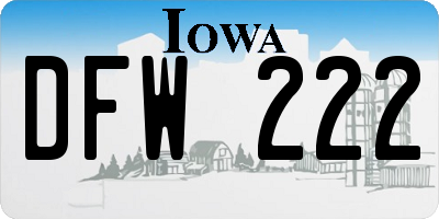 IA license plate DFW222