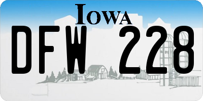IA license plate DFW228
