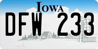IA license plate DFW233