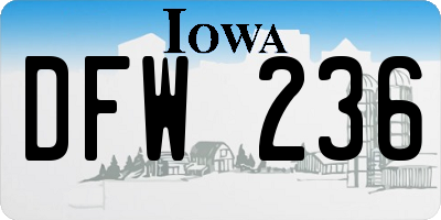 IA license plate DFW236