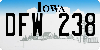 IA license plate DFW238