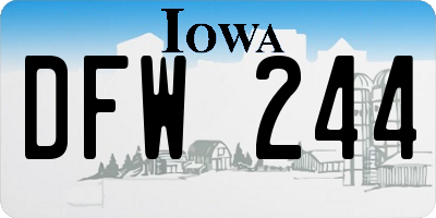 IA license plate DFW244