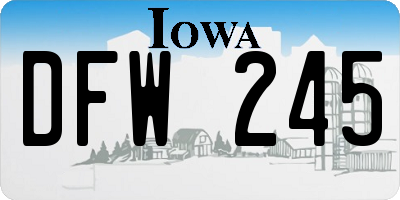 IA license plate DFW245
