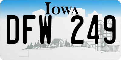 IA license plate DFW249