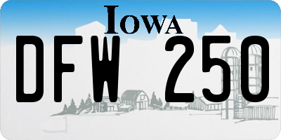 IA license plate DFW250
