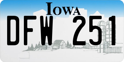 IA license plate DFW251