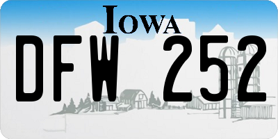 IA license plate DFW252