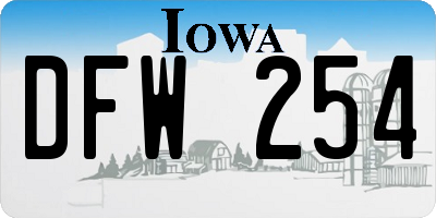 IA license plate DFW254