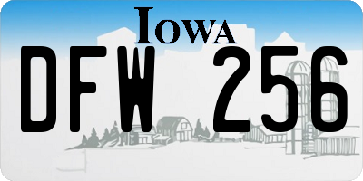 IA license plate DFW256