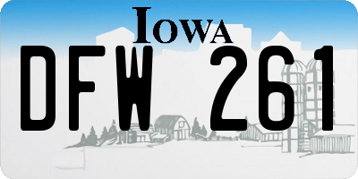 IA license plate DFW261