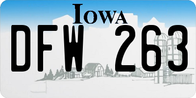 IA license plate DFW263