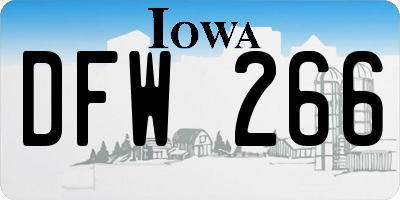 IA license plate DFW266