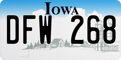 IA license plate DFW268