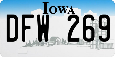 IA license plate DFW269