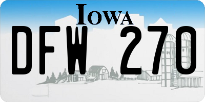 IA license plate DFW270