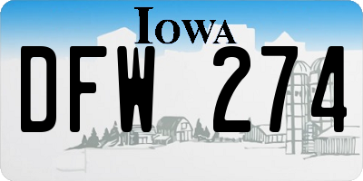 IA license plate DFW274