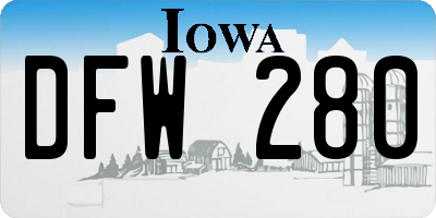 IA license plate DFW280