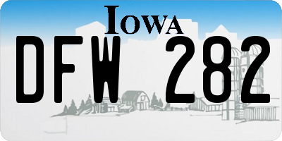 IA license plate DFW282