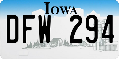 IA license plate DFW294