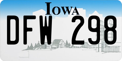 IA license plate DFW298