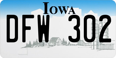 IA license plate DFW302