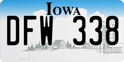 IA license plate DFW338