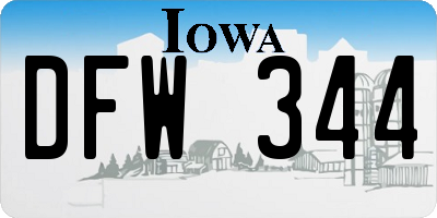 IA license plate DFW344