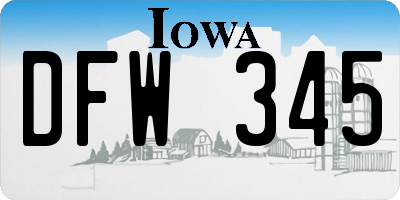 IA license plate DFW345