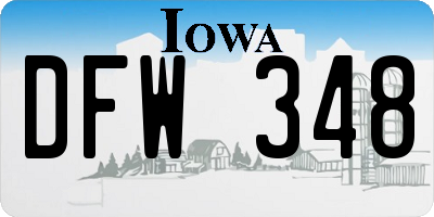 IA license plate DFW348