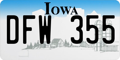 IA license plate DFW355