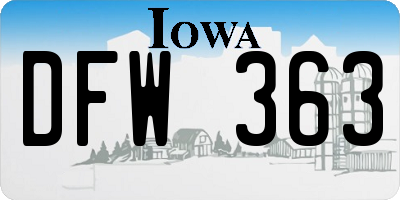 IA license plate DFW363