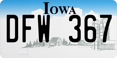 IA license plate DFW367