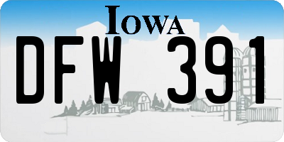 IA license plate DFW391