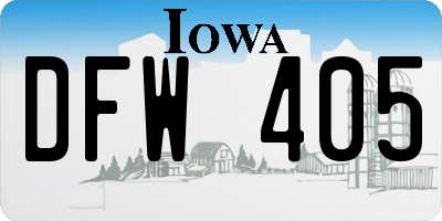 IA license plate DFW405