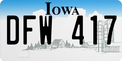 IA license plate DFW417