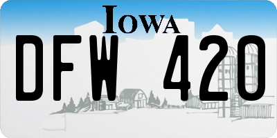 IA license plate DFW420