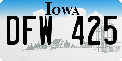IA license plate DFW425