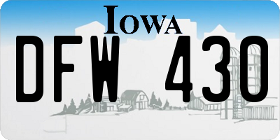 IA license plate DFW430
