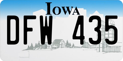IA license plate DFW435