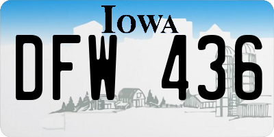 IA license plate DFW436