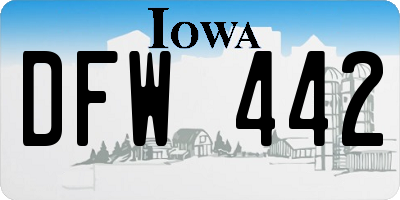 IA license plate DFW442