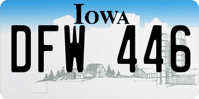 IA license plate DFW446