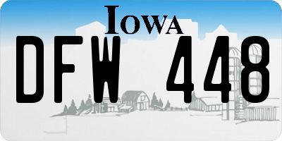 IA license plate DFW448